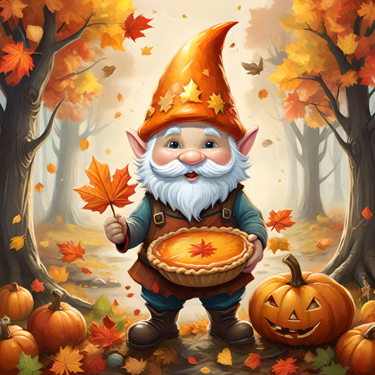 Pumpkin Pie Gnome Diamond Art Kit