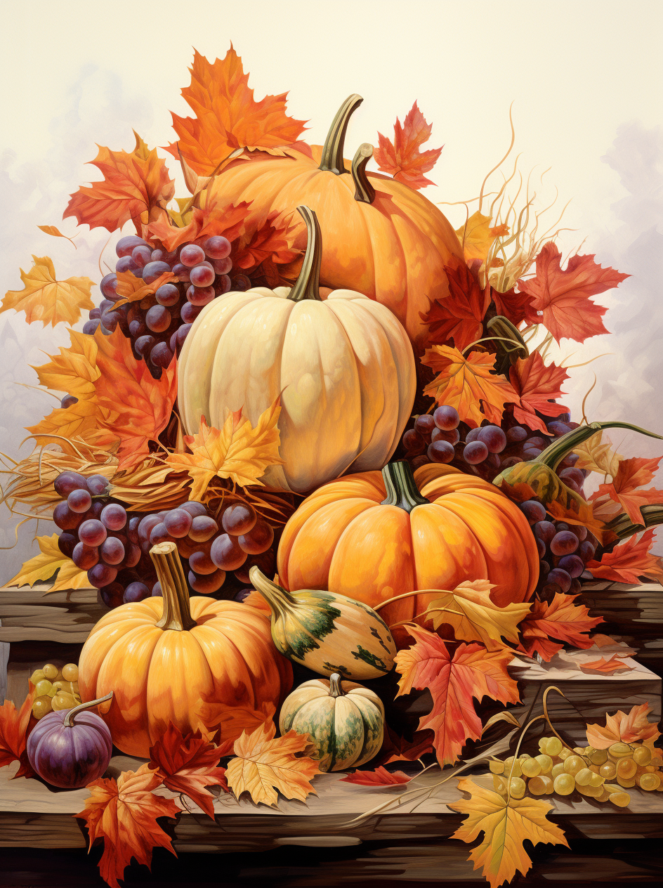 Pumpkins and Grapes Diamond Art Kit
