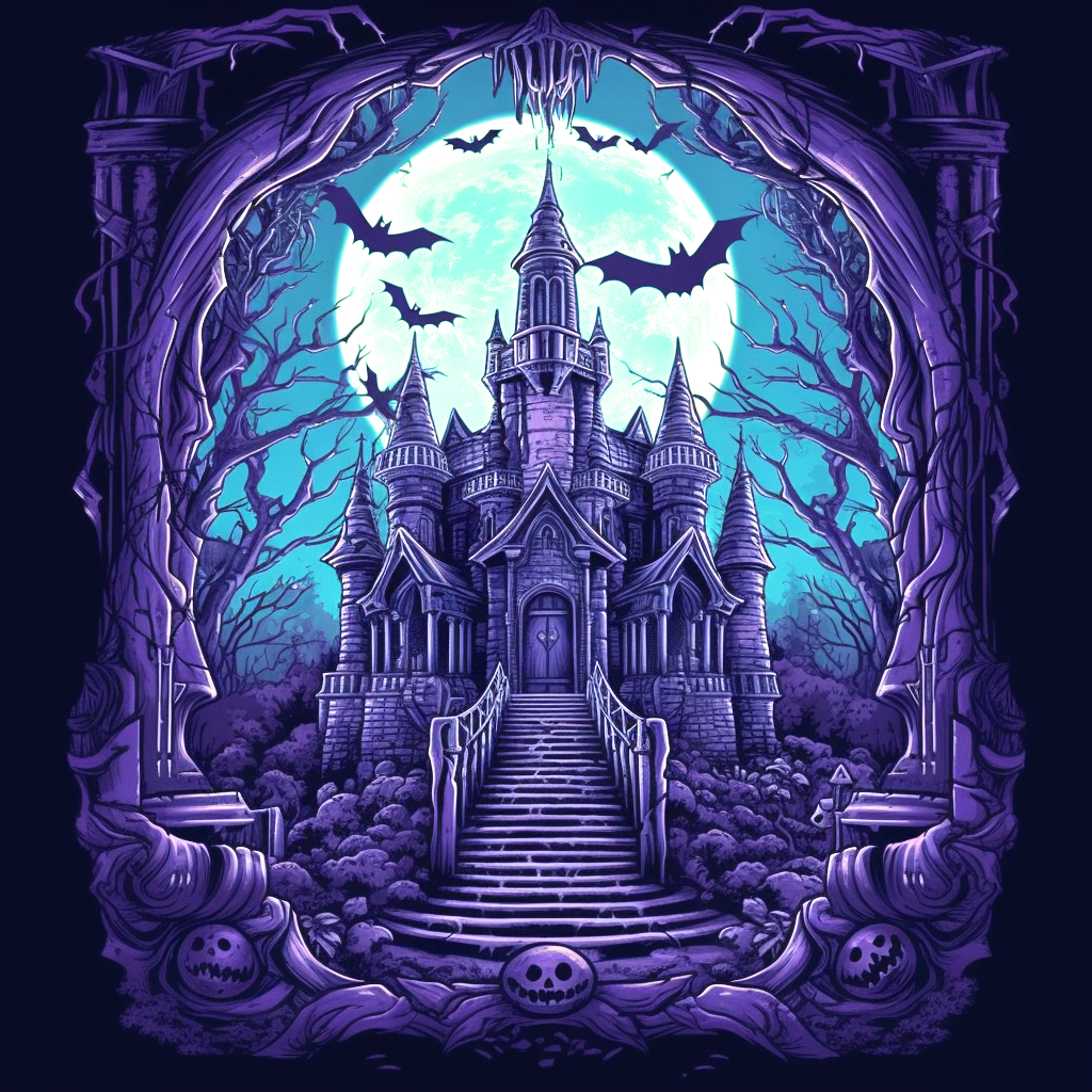 Purple Haunted Mansion Diamond Art Kit