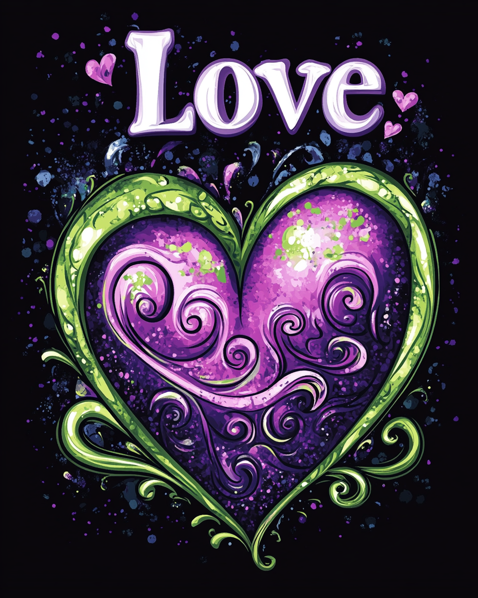 Purple Heart Love Diamond Art Kit
