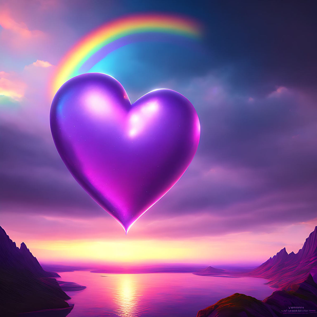 Purple Heart Water Diamond Art Kit