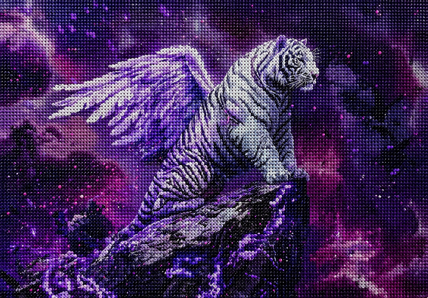 Purple Wing White Tiger Diamond Art Kit — diamond art kit canvas