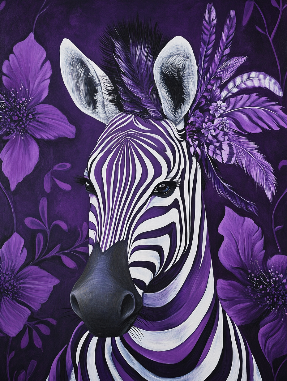 Purple Zebra Stripes Diamond Art Kit