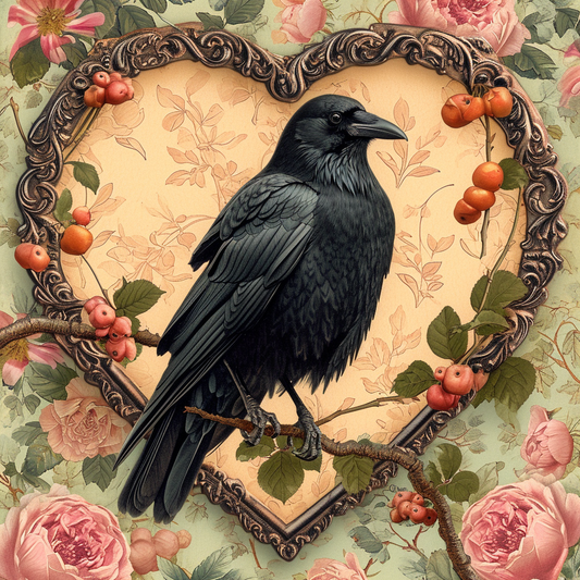 Raven and Heart Diamond Art Kit