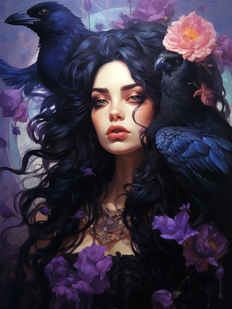 Raven Woman Diamond Art Kit