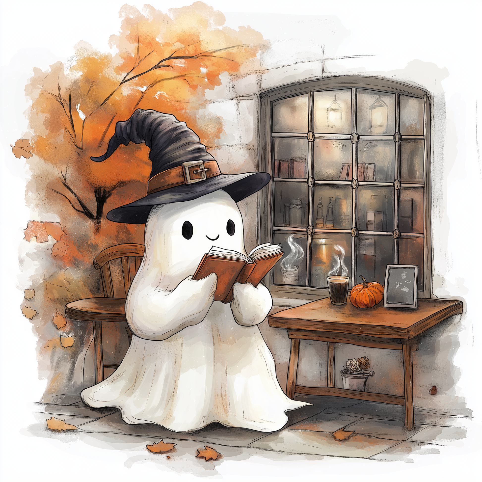 Reading Witch Ghost Diamond Art Kit