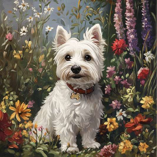 Red Collar Westie Diamond Art Kit