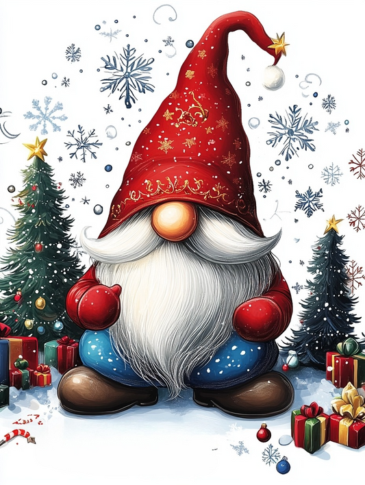 Red Hat Christmas Gnome Diamond Art Kit