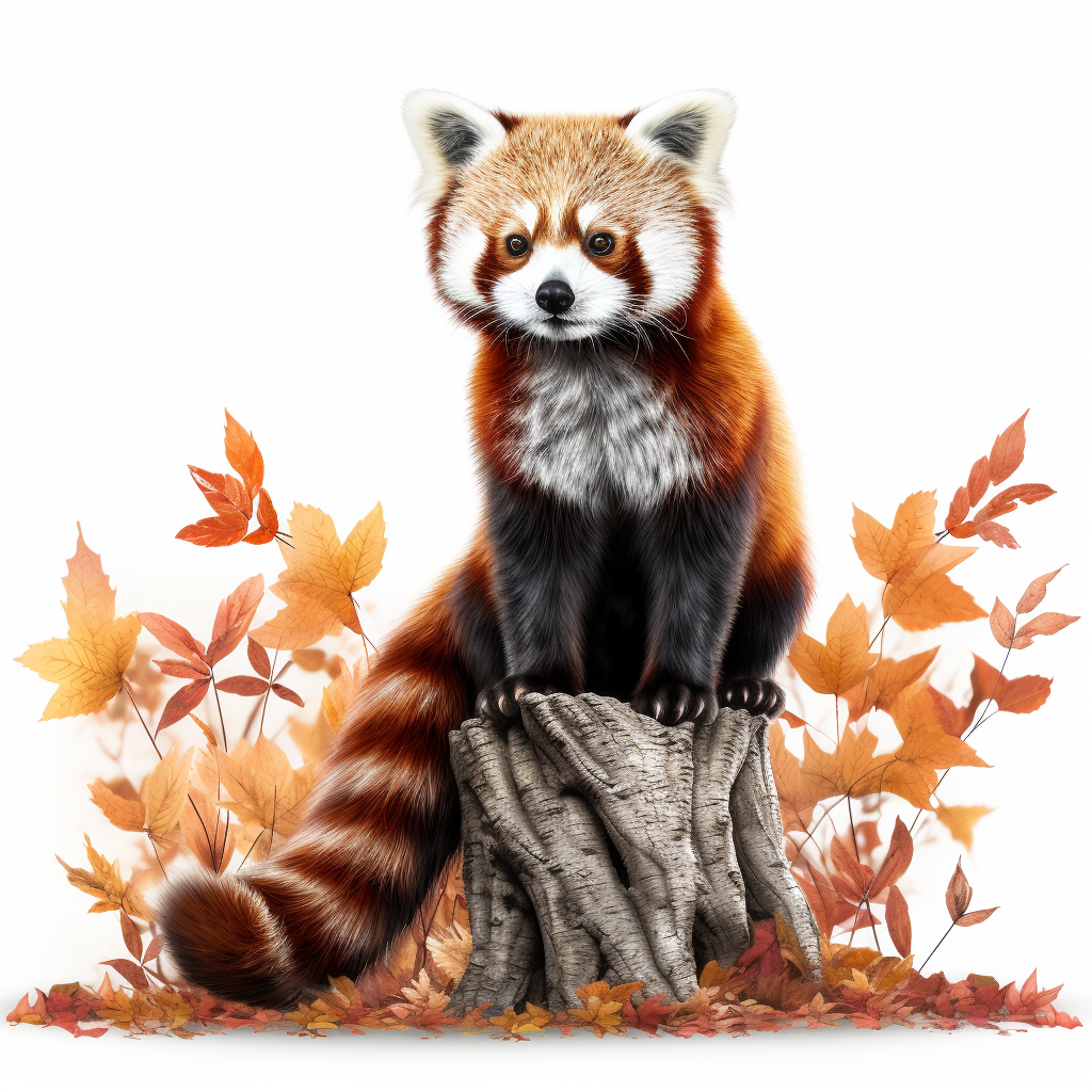 Red Panda in Autumn Diamond Art Kit