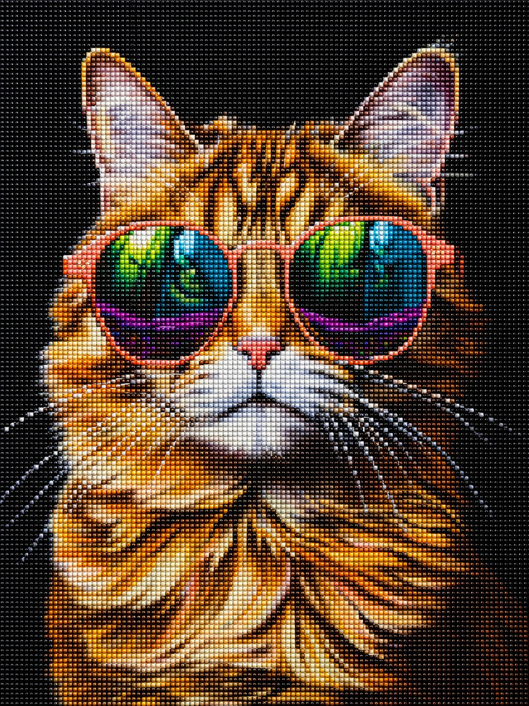 Red Sunglass Cat Diamond Art Kit