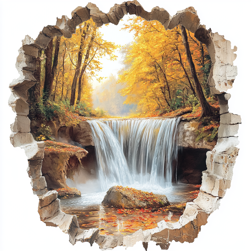 River Falls Cracked Wall Diamond Art Kit