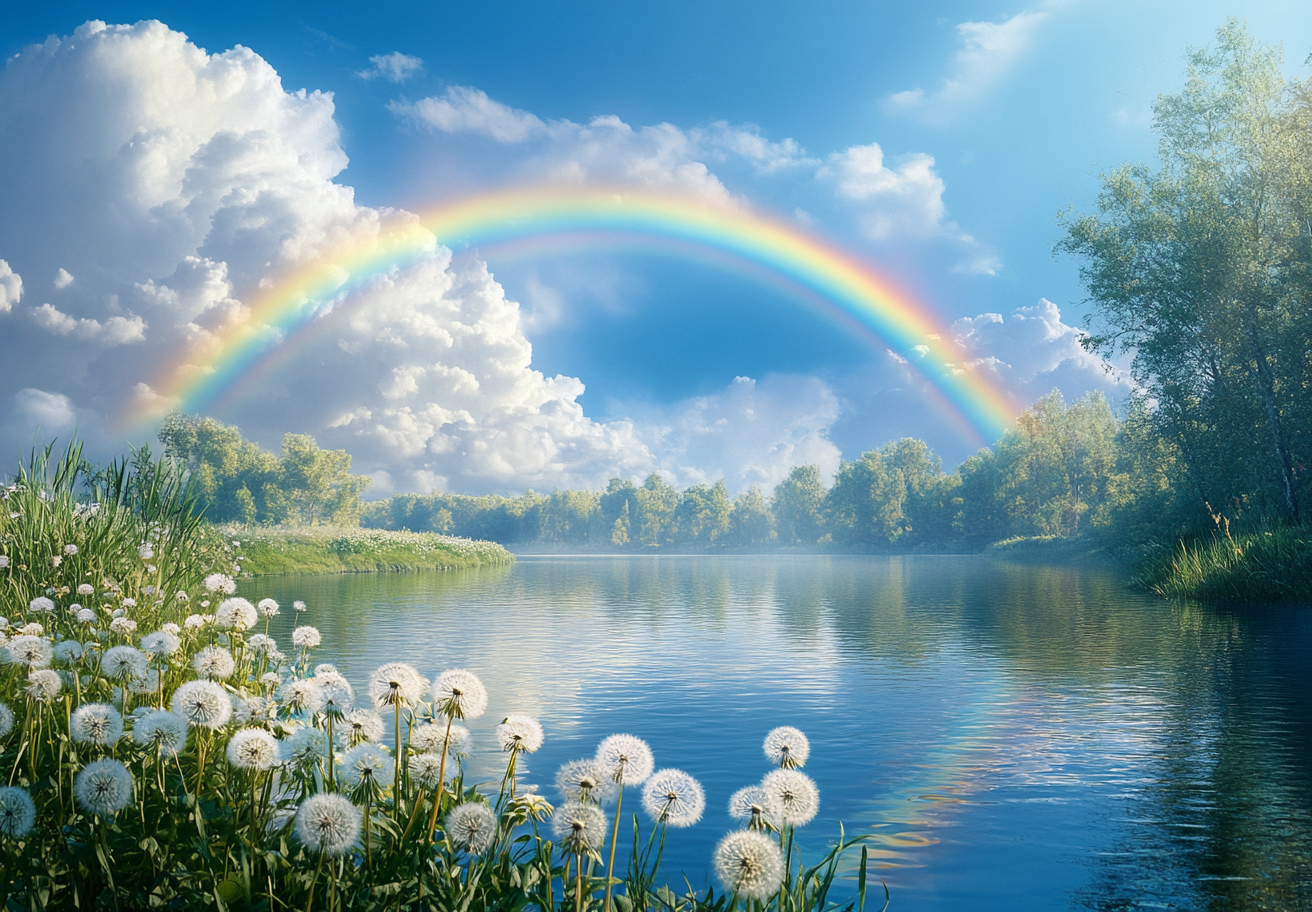 River Rainbow and Dandelions Diamond Art Kit