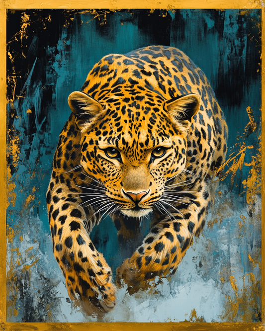 Running Leopard Diamond Art Kit