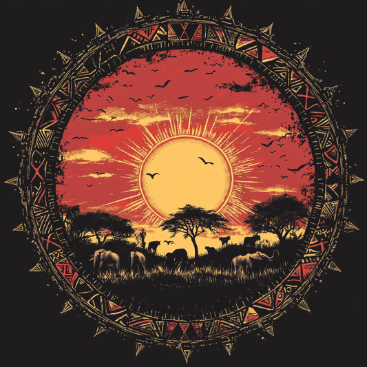 Safari Sun Circle Diamond Art Kit