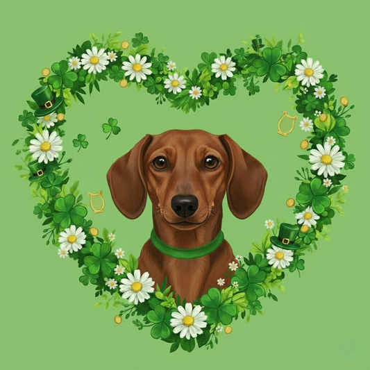 Saint Patrick's Day Shamrock Dachshund Diamond Art Kit