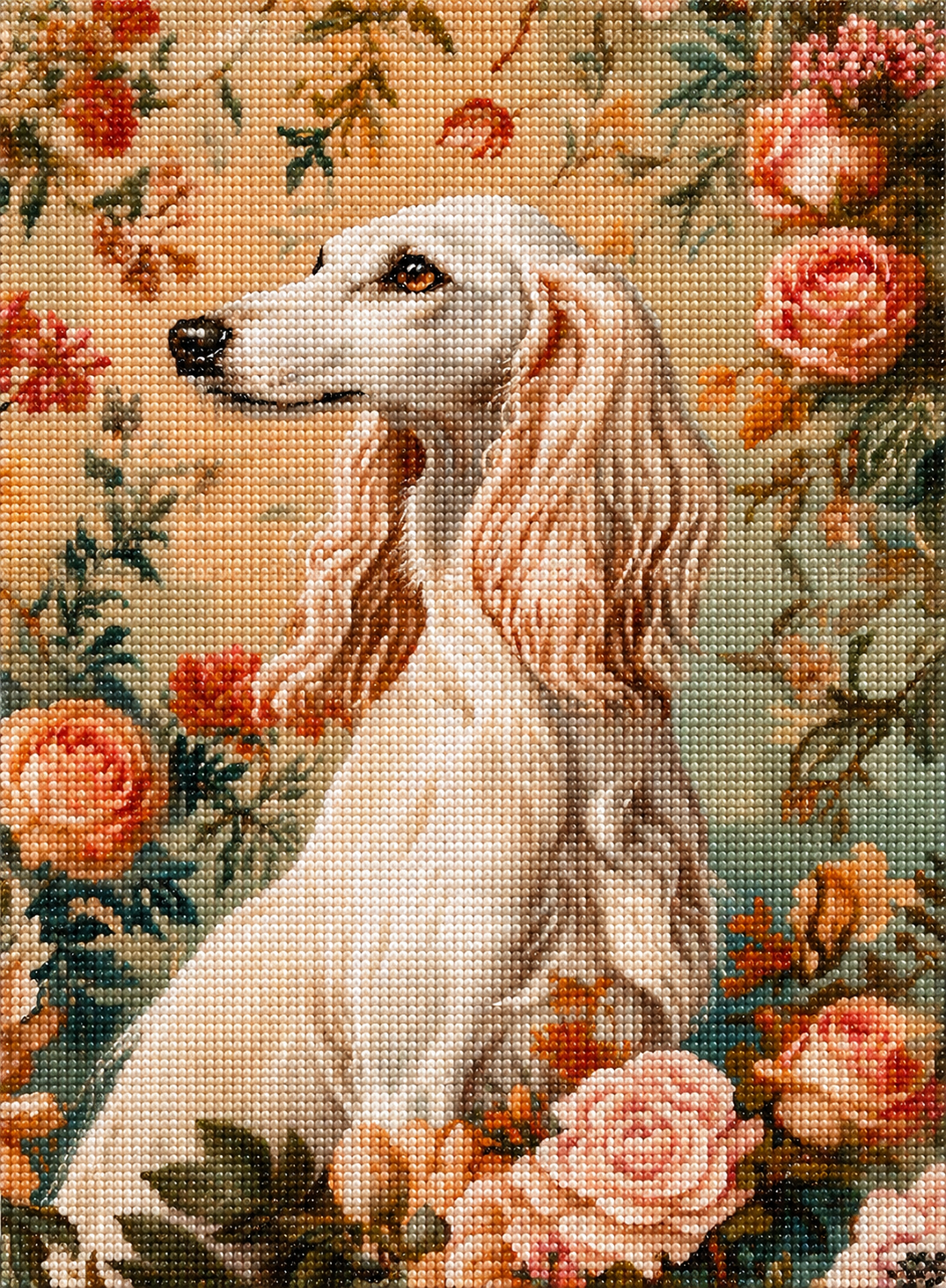 Saluki In Flowers Diamond Art Kit