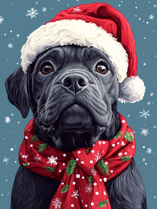 Santa Hat Cane Corso Diamond Art Kit