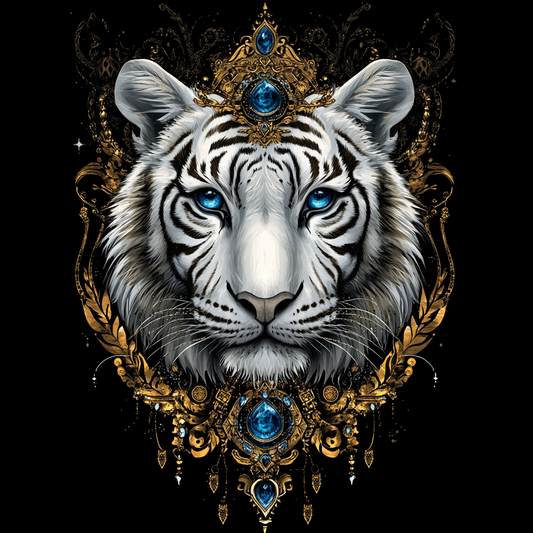 Sapphire Eye White Tiger Diamond Art Kit