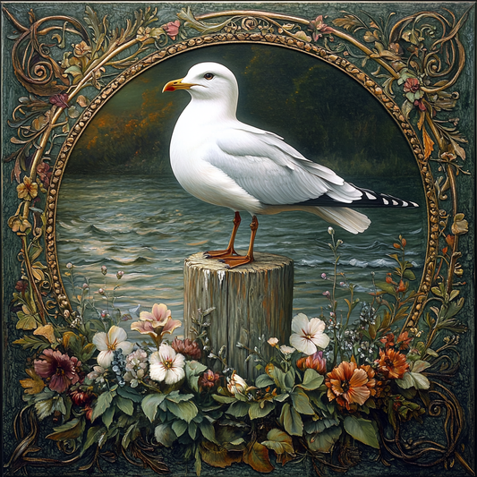Seagull on a Post Diamond Art Kit
