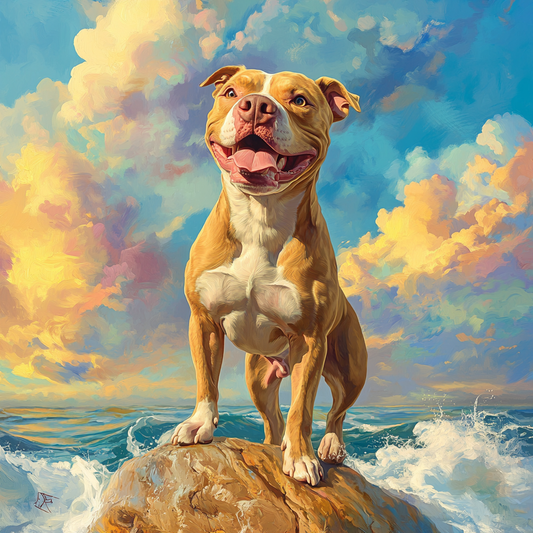 Sea Rock Pit Bull Diamond Art Kit