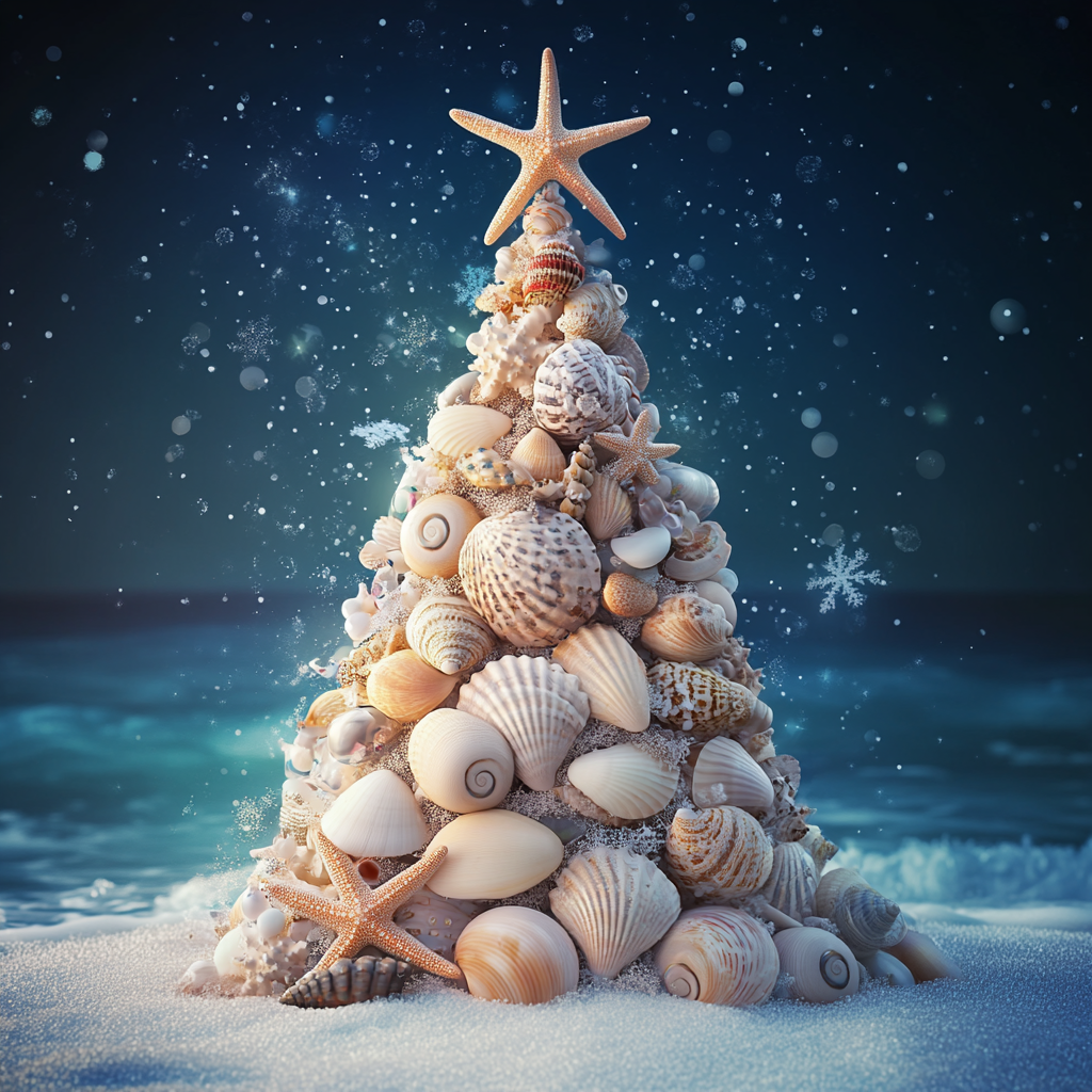 Shell Christmas Tree on the Beach Kit