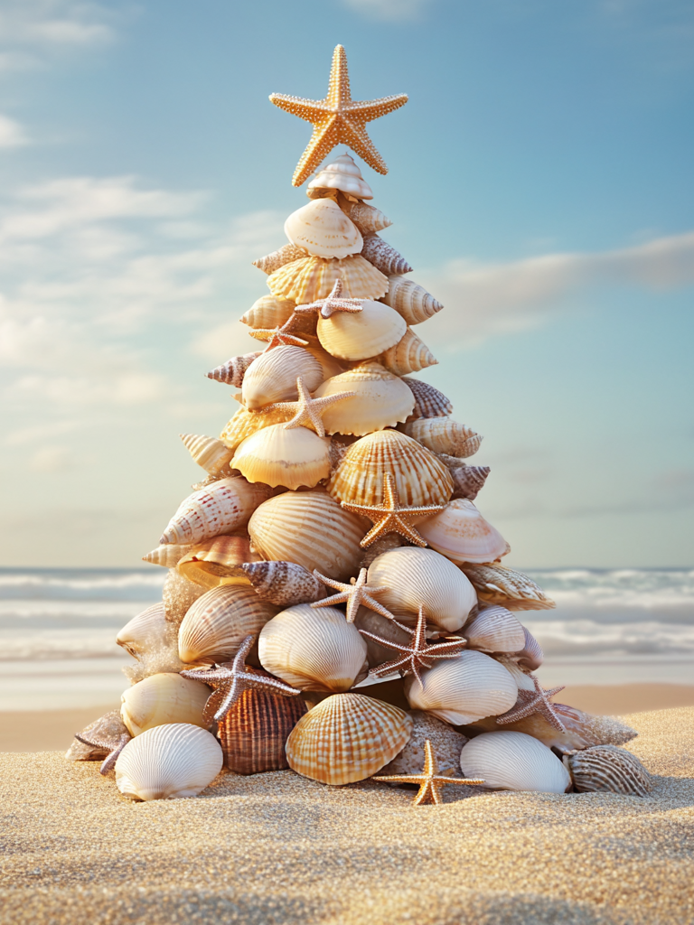 Shell Tree at Christmas Diamond Art Kit