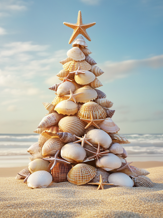Shell Tree at Christmas Diamond Art Kit
