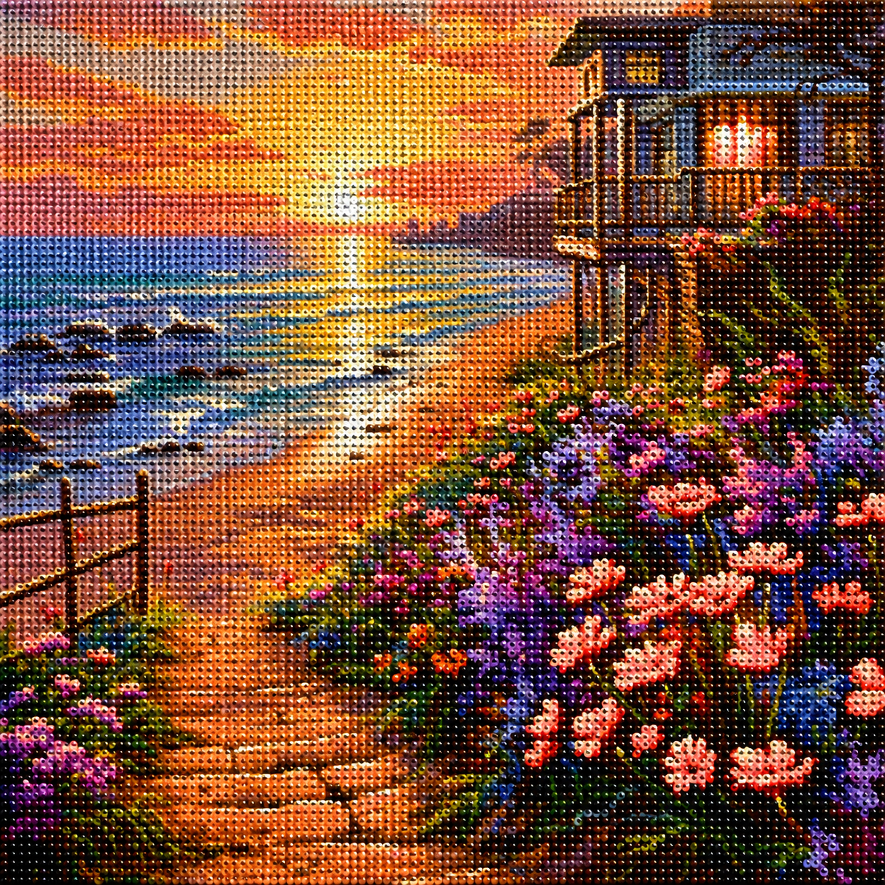 Shore Line Flowers Diamond Art Kit