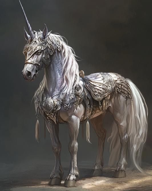 Silver Armour Unicorn Diamond Art Kit