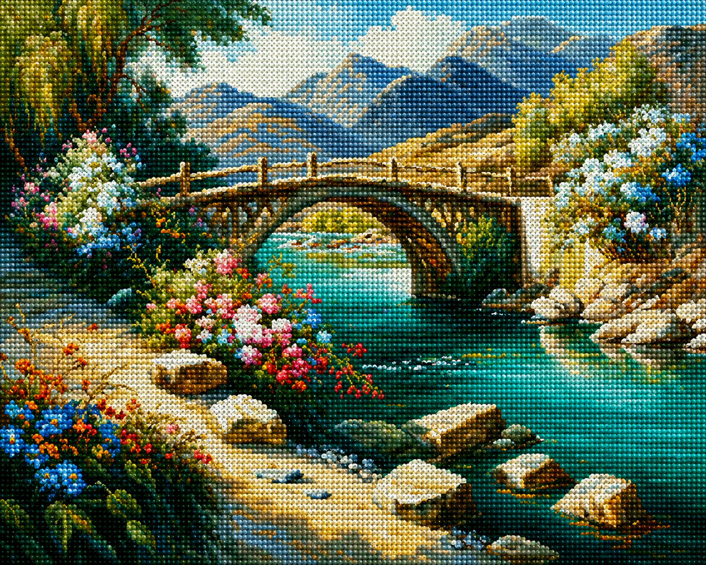 Small Wood Bridge Diamond Art Kit