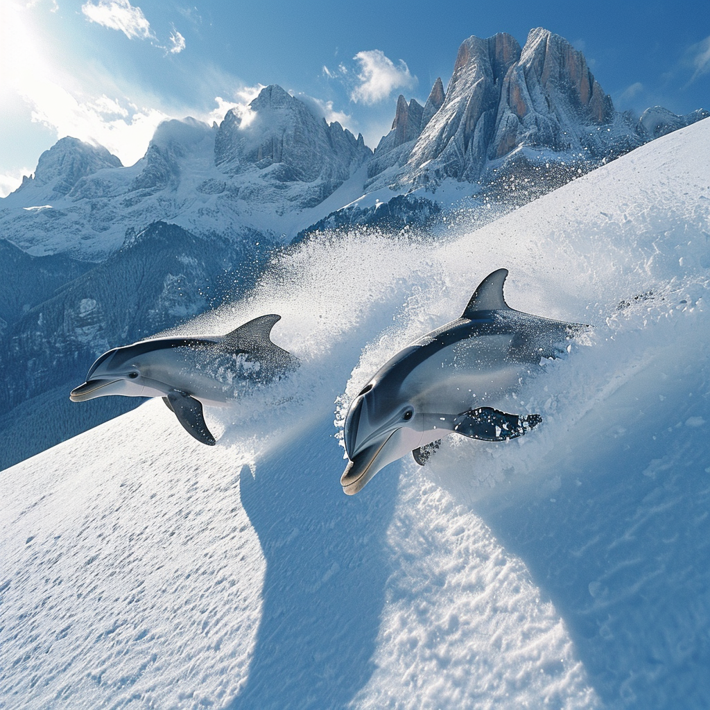 Snow Dolphins Diamond Art Kit
