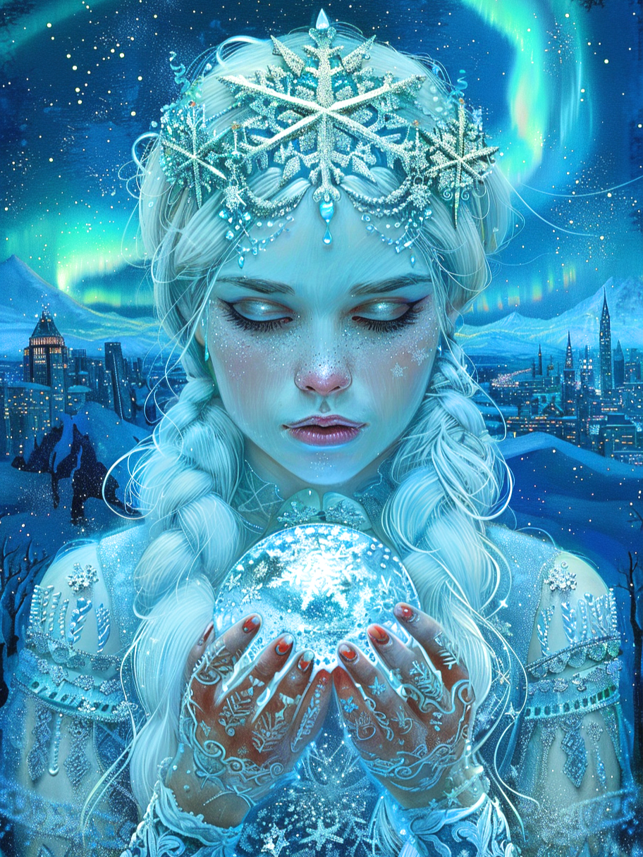 Snowflake Orb Winter Princess Diamond Art Kit