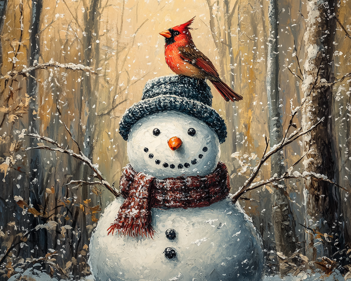 Snowman and Cardinal Diamond Art Kit