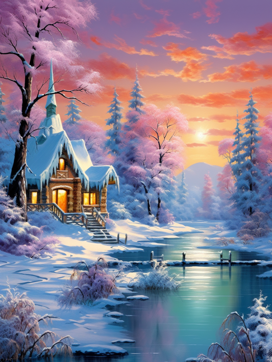 Snow River Church Diamond Art Kit