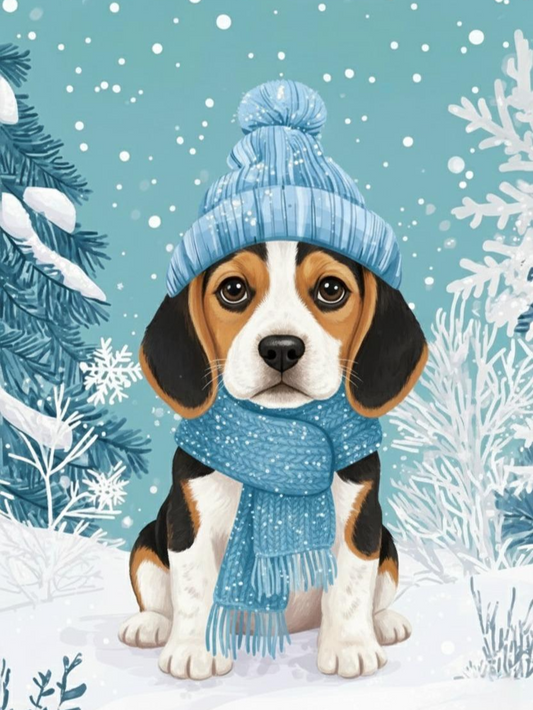 Snowy Beagle Diamond Art Kit