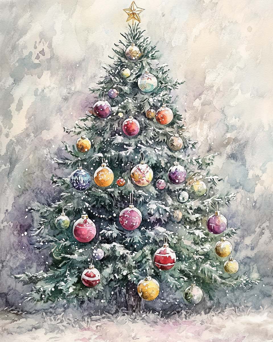 Snowy Branch Christmas Tree Diamond Art Kit