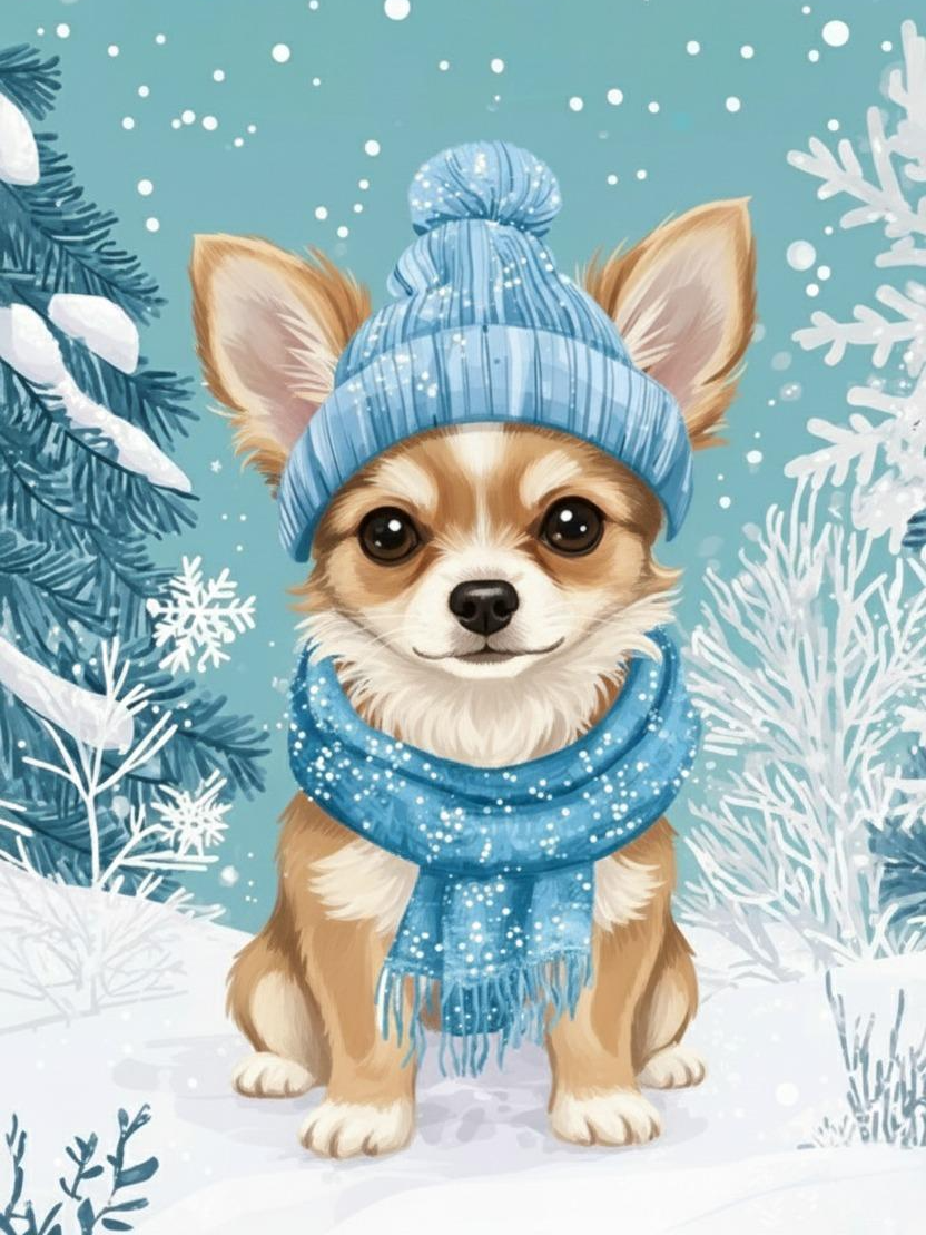 Snowy Chihuahua Diamond Art Kit