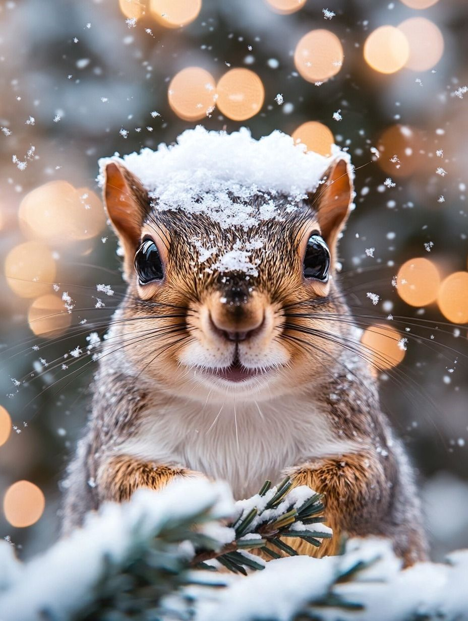 Snowy Head Squirrel Diamond Art Kit