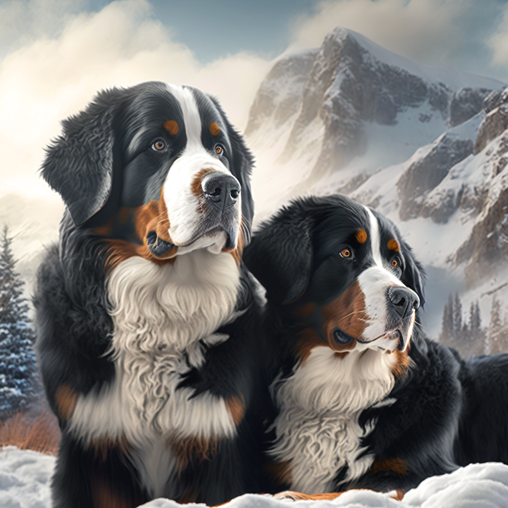 Snowy Mountain Bernese Diamond Art Kit