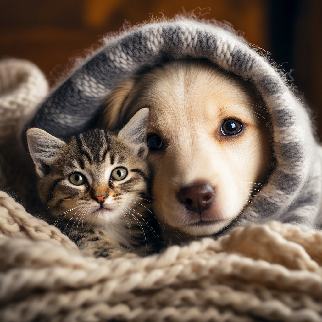 Snuggled Up Puppy and Kitten Diamond Art Kit