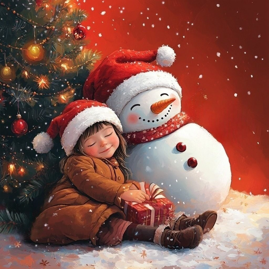 Snuggles with a Snowman Diamond Art Kit