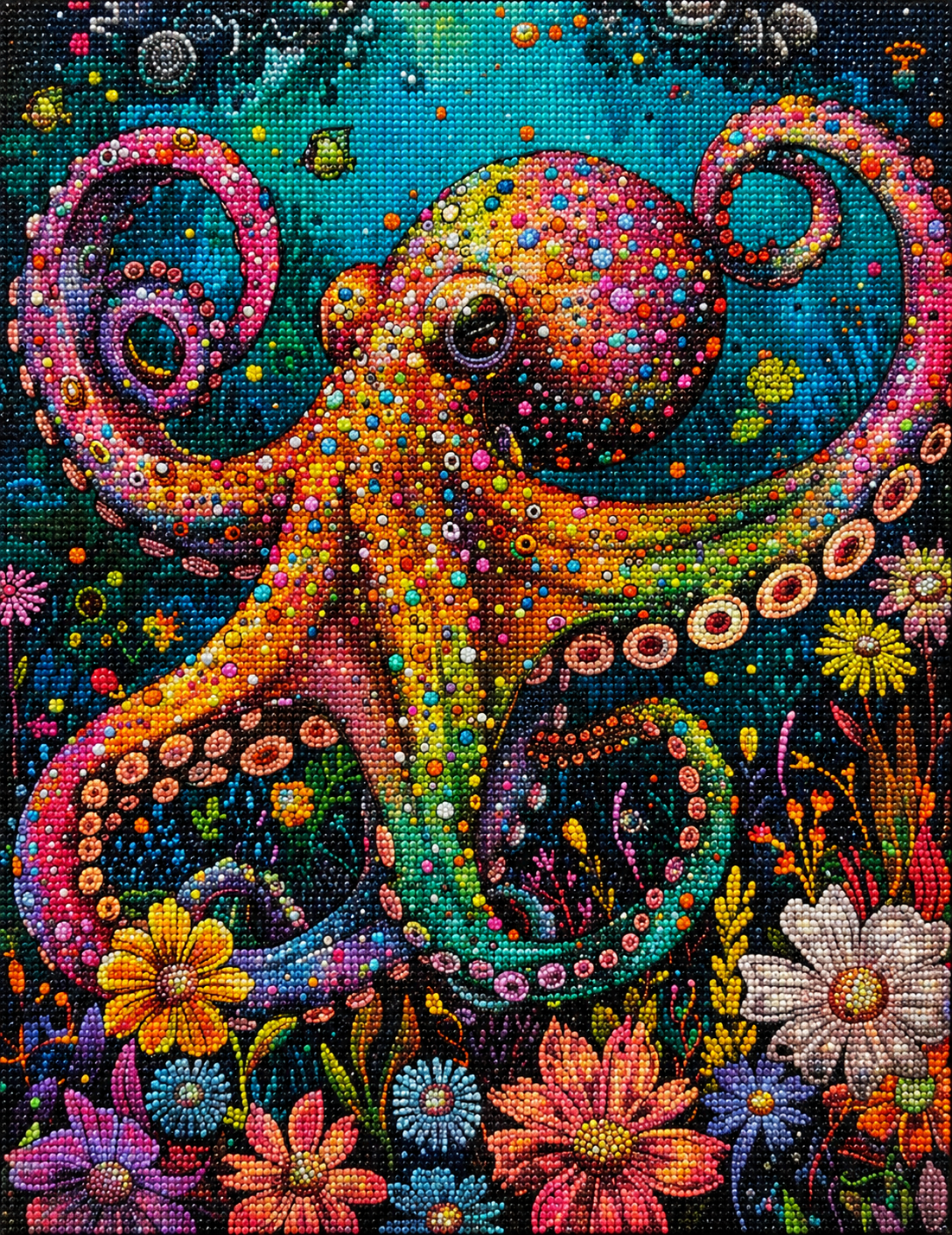 Speckled Abstract Octopus Diamond Art Kit