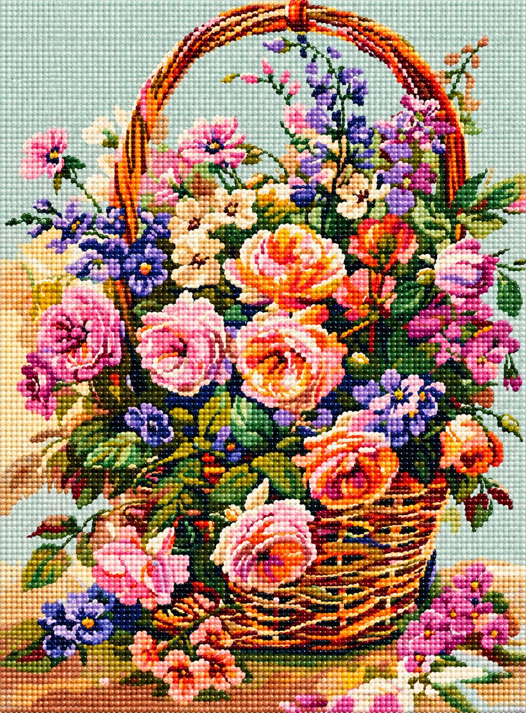 Spring Flower Basket Diamond Art Kit