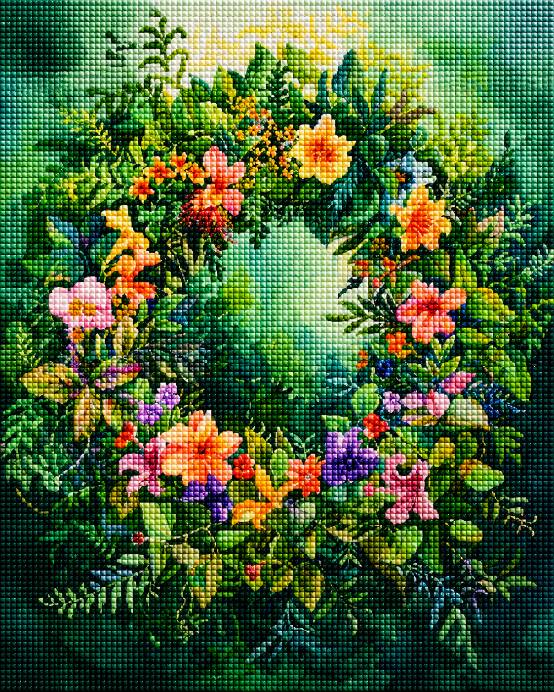 Spring Foliage Wreath Diamond Art Kit