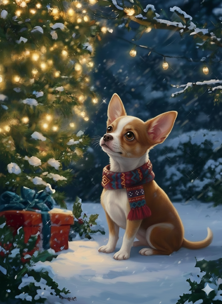 Standing By The Tree Chihuahua Diamond Art Kit