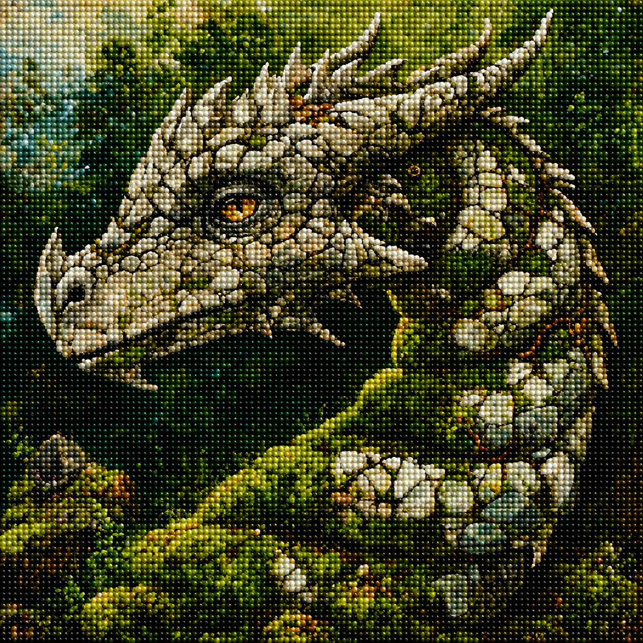 Stone And Moss Dragon Diamond Art Kit — diamond art kit canvas