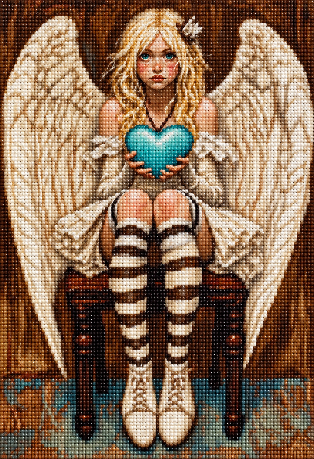 Striped Socks Angel Diamond Art Kit