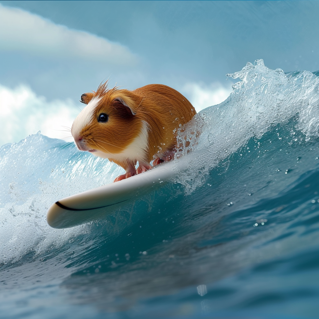 Surfing Guinea Pig Diamond Art Kit