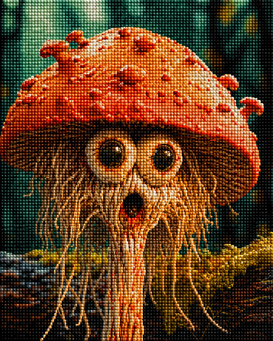 Surprised Mushroom Diamond Art Kit — diamond art kit canvas