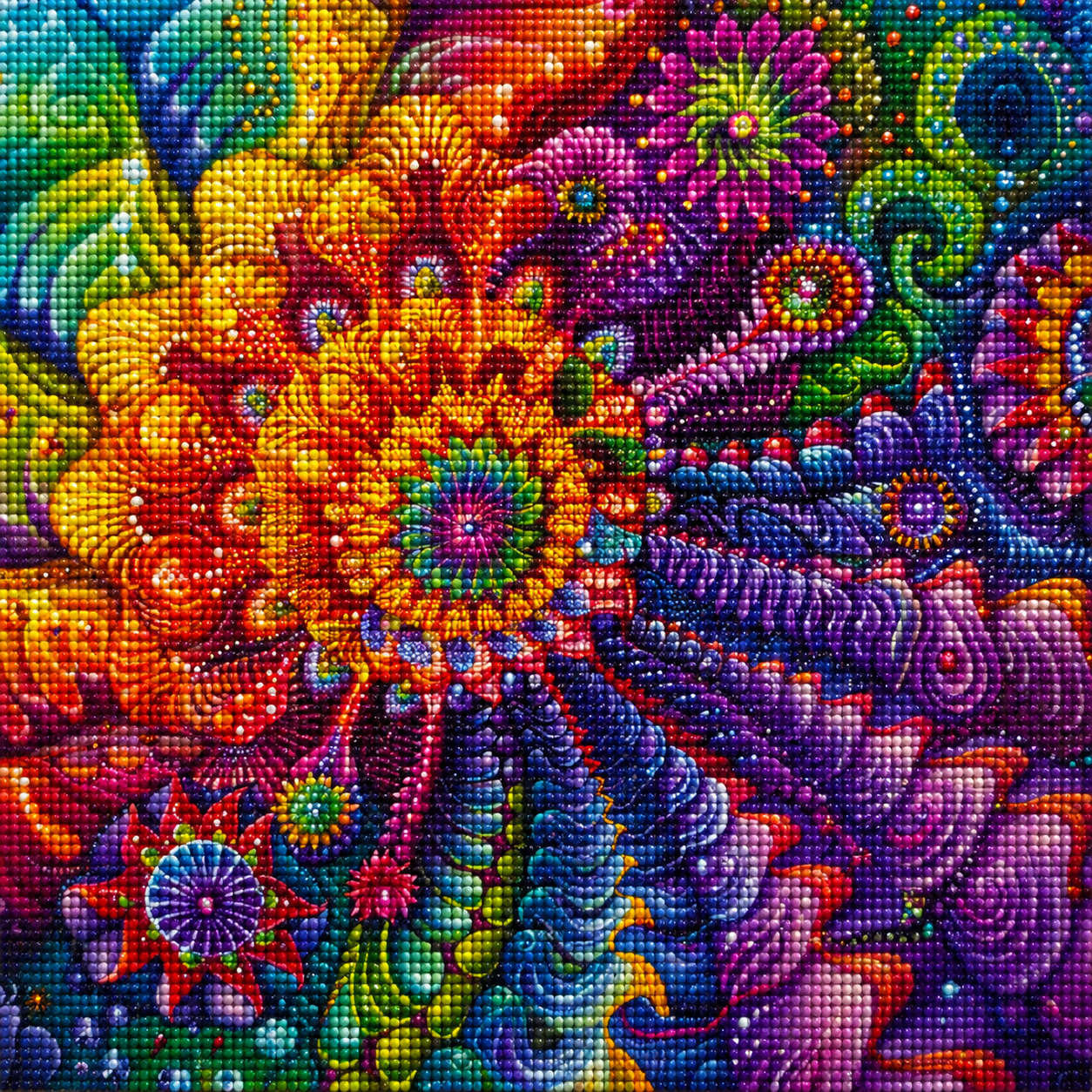 Swirling Colorful Waves Design Diamond Art Kit — diamond art kit canvas